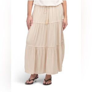 RACHEL ZOE Pull On Midi Tiered Skirt